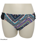 NWT Bikini Nation Womens Shirred Hipster Bikini Bottom Size Small Multic... - $14.55
