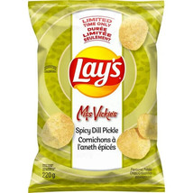 6 Bags of Lay&#39;s Lays Miss Vickie&#39;s Spicy Dill Pickle Potato Chips 220g Each - $43.54