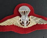 THAILAND PARATROOPER JUMP WINGS JACKET HAT PIN BADGE 3.75 INCHES THAI - £7.97 GBP