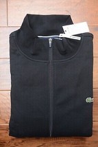 Lacoste SH1607 Men Full Zip Black Fleece Cotton Sweat Jacket Big &amp; Tall ... - £60.70 GBP