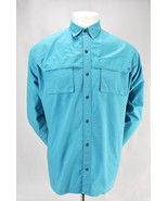 Vtg Silver Spur Western Shirt Mens Blue Turquoise Button Long Sleeve Cot... - $29.69