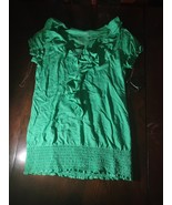 I.N.C. International Concepts Size Petite Green Ruffle Shirt - $30.99 CAD