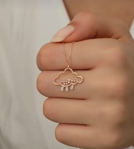 Natural Cubic Zirconia Necklace/Charm Necklace/Cloud Necklace/Necklace For Woman - £88.90 GBP