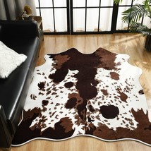 Kimicole Cute Cow Print Rug Faux Cowhide Rug, Upgraded Fluffy, 4.6Ft X 5.2Ft - £36.86 GBP
