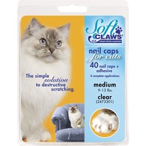 Soft Claws Nail Caps for Cats Clear - Medium - 40 count - $24.49
