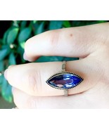 Art Deco color change Sapphire 14k gold ring - £1,064.65 GBP