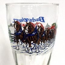 1995 Vintage Budweiser Clydesdales Winter Scene Pilsner Beer Indiana Glass Label - £6.75 GBP