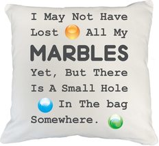 Make Your Mark Design Lost My Marbles, Crazy Strange or Funny Insane White Pillo - £19.83 GBP+