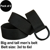 Big and Tall Men&#39;s Canvas Belt with Double D Ring Buckle, 3XL to 6XL, Pack of 2 - £14.66 GBP