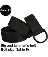 Big and Tall Men&#39;s Canvas Belt with Double D Ring Buckle, 3XL to 6XL, Pa... - $22.00