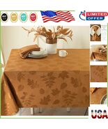 Modern 52&quot; Square Damask Tablecloth in Amber-Bronze - Perfect for Harves... - $701.41 MXN