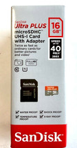 NEW SanDisk SDSDQUIP-016G Ultra Plus 16GB microSDHC UHS-I Memory Card 40... - $8.36