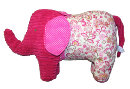 PIER 1 PINK ELEPHANT 18&quot; PLUSH PAISLEY POLKA DOTS CORDUROY STUFFED ANIMA... - £9.03 GBP