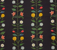 Lacefield Design Barcelona Ebony Black Floral Vine Multiuse Fabric 3.7 Yard 54&quot;W - £71.95 GBP