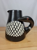 Art Pottery Loon Goose Signed Stephen Schiffer Schiff Duck Bird Pitcher Jug - $250.00