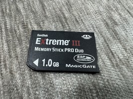 Sandisk Extreme III 1GB Memory Stick Pro Duo Magic Gate Memory Card - Black - $26.89 CAD