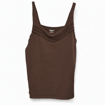 Liz &amp; Me OX Brown Ruffle V-neckTank Size 14/16 W - $190.06 MXN