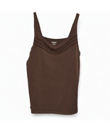 Liz &amp; Me OX Brown Ruffle V-neckTank Size 14/16 W - $190.06 MXN