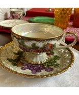 Japan footed iridescent Lustre Porcelain Tea Coffee footed Cup &amp; saucer set - £23.79 GBP