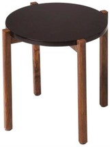 Side Table Contemporary Round Top Black Butler Loft Distressed Tan - £533.93 GBP