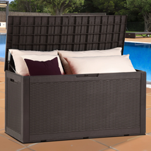 100 Gallon Deck Box Patio Large Storage Cabinet Resin Storage for Outdoor Pillow - £95.61 GBP