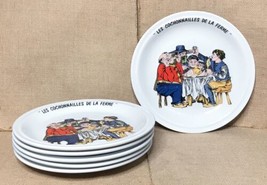 Rare Farm Pigs Les Cochonnailles De La Ferme French Stoneware Plate Set ... - $346.50