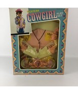 Western Cowgirl Play Set Costume Vest Hat Spurs Halloween Vintage 80s NOS - $120.16 CAD