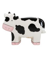 Whimsical Boxy Holstein Bovine Milk Cow Money Coin Savings Piggy Bank Fi... - $28.58 CAD