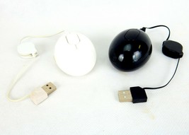 Mini USB Mouse, Retractable Cord, Programmable Button, Black or White, #US1004 - £5.55 GBP
