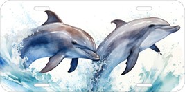 Dolphin Dolphins Wave Jumping Happy Assorted Printed Metal License Plate - £10.16 GBP+
