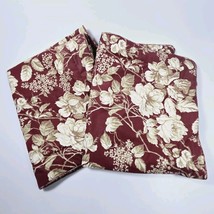 Laura Ashley Brompton Roses Quilted Pillow Shams Maroon Tan Roses Rosebud Vines - £13.33 GBP