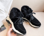 Le flats platform snow boots party casual office shoes woman winter warm women cow thumb155 crop
