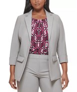 Calvin Klein Womens Plus 22W Gray Blazer Suit Jacket Open Front Stretch NWT - £59.48 GBP