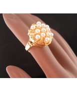 Vintage hidden watch pearl cluster ring / 17 jewels works great - Tarlet... - £114.06 GBP