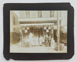 antique PHOTOGRAPH kingston ny RICKBORN &amp; MEYER BUTCHERS GROCER STORE ghost - $143.55