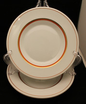 Set of 2 Royal Copenhagen White Gold Orange Rimmed Bowls 25cm  Denmark A... - £80.38 GBP