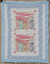 NEW Machine Sewn 48&quot; x 37&quot; Baby Crib Quilt Quilted Lap Blanket Multi-Colored - £15.81 GBP