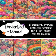 Wonderland Digital Paper_Seamless Pattern, Nursery, Home Decor, Print-On... - £3.13 GBP