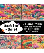 Wonderland Digital Paper_Seamless Pattern, Nursery, Home Decor, Print-On... - £3.14 GBP
