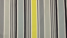 P Kaufmann Next Wave Onyx Black Yellow Stripe Multiuse Fabric By The Yard 54"W - $11.64