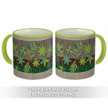 Flower Leaves Branch : Gift Mug Greenery Plant Pattern Fabric Decor Friendship D - £12.68 GBP