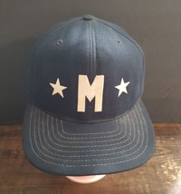 Vintage Mid 1900&#39;s New Era Baseball Cap Hat - &quot;M&quot; Stars  Small-medium - $12.22