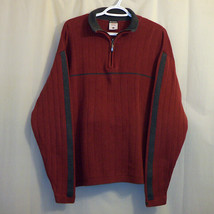 Columbia XCO 1/4 Zip Pullover Sweater Men&#39;s Large L Red Gray - $9.89