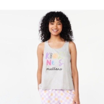 Joyspun Womens Print Tank Top Gray &quot;Kindness matter&quot; sleepwear size XL t... - $9.49