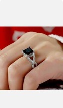 4Ct Princesse Simulé Diamant Bague Solitaire Fiançailles Plaqué or Blanc - £79.38 GBP