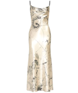 Jason Wu Collection Cosmic Satin Slip MIDI Dress Size: 2- flax/black Ret... - $197.01