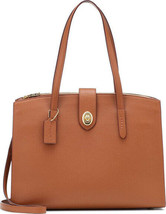 Coach $395 Brown Pebbled Leather Turnlock Charlie Carryall Tote Purse NE... - £159.87 GBP