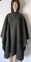 DKNY Hooded Draped Cape Coat Women&#39;s Donna Karan B3650029K, Grey, M/L MS... - $97.72