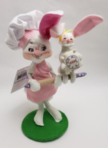 Annalee Baking Bunny Pals Apron Chef Hat Rolling Pin Cottontail 8.5&quot; NWT... - £31.25 GBP