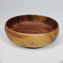 Vintage Asian Wood Serving Bowl 9.5&quot; Inch Round - $16.83